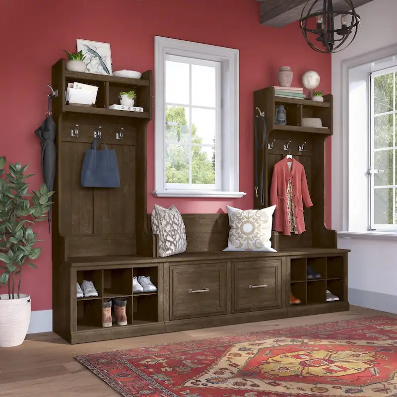 Hall Trees and Shoe Bench with Doors