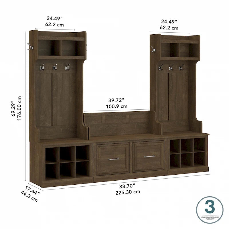Hall Trees and Shoe Bench with Doors