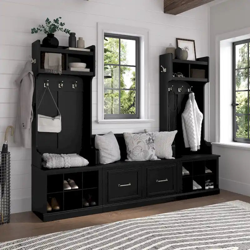 Hall Trees and Shoe Bench with Doors