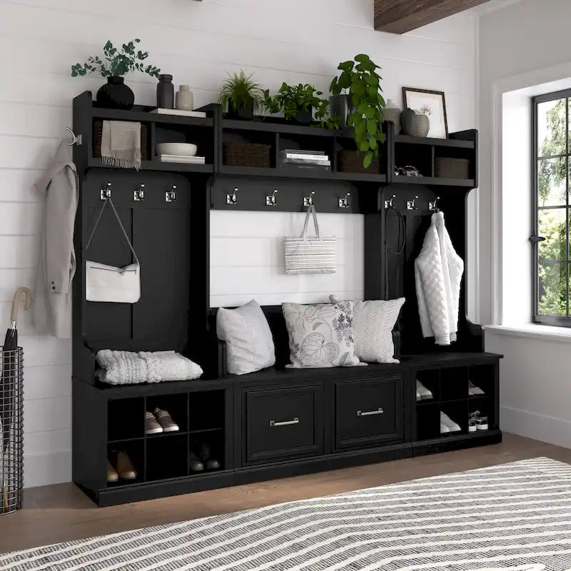 Hall Trees and Shoe Bench with Doors