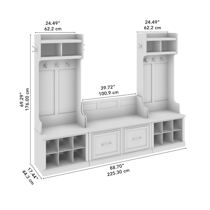 Hall Trees and Shoe Bench with Doors