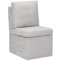 Chenille Upholstered Dining Chair with Under Seat Storage and Caster Wheels
