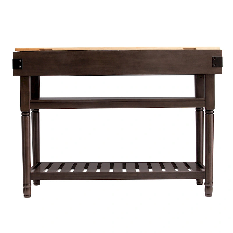 Transitional Gray Storage Kitchen Island