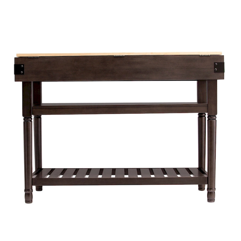 Transitional Gray Storage Kitchen Island