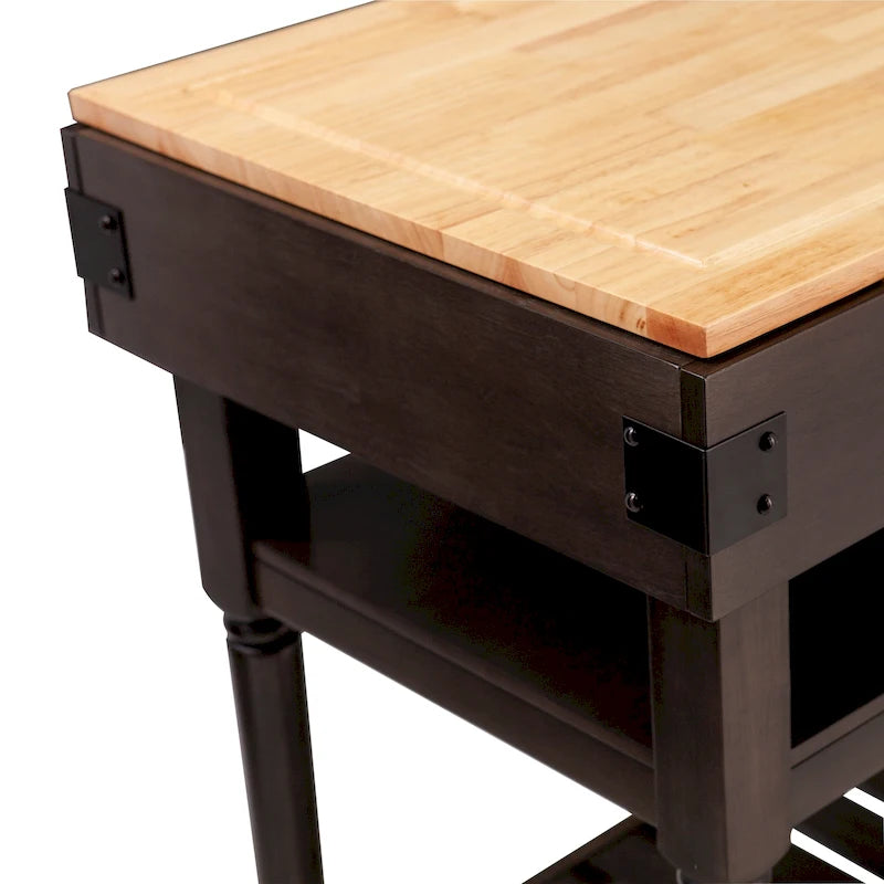 Transitional Gray Storage Kitchen Island
