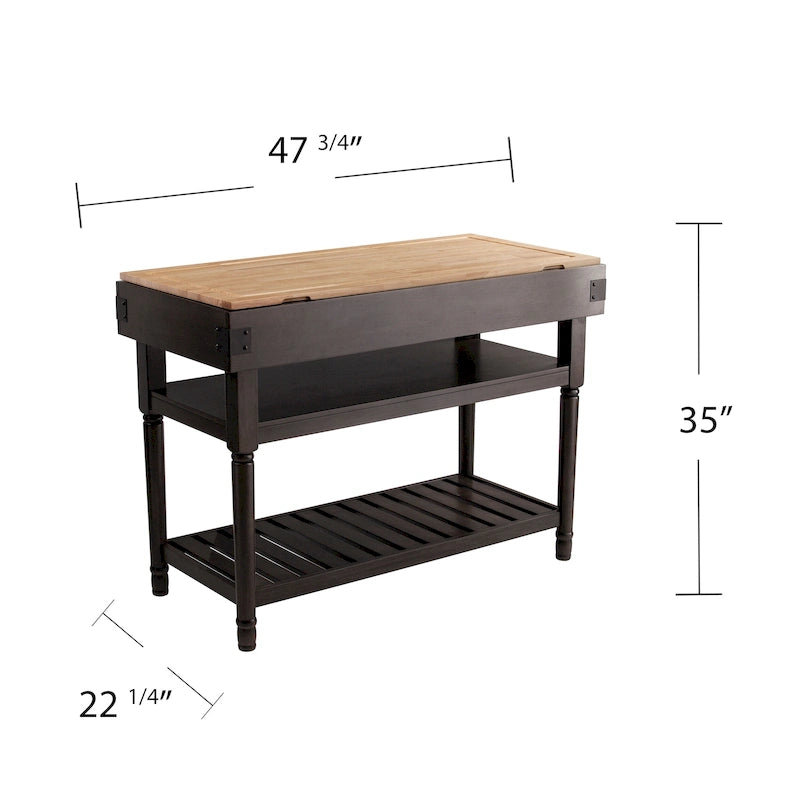 Transitional Gray Storage Kitchen Island