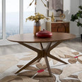 Walnut Finish Oval Dining Table