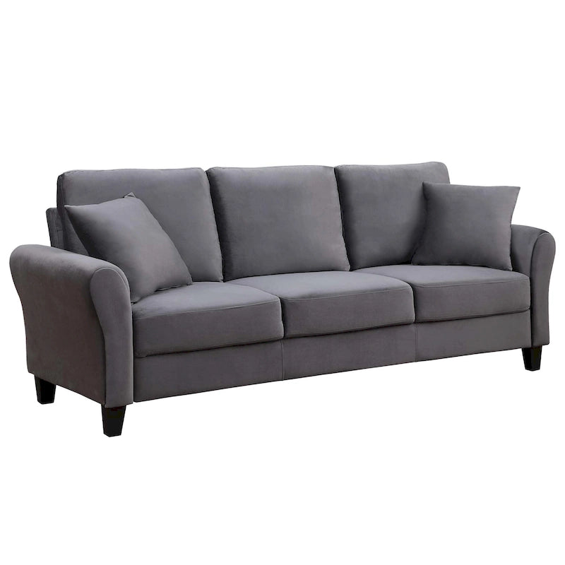 Upholstered 3 Seater Sofa Couch with 2 Pillows