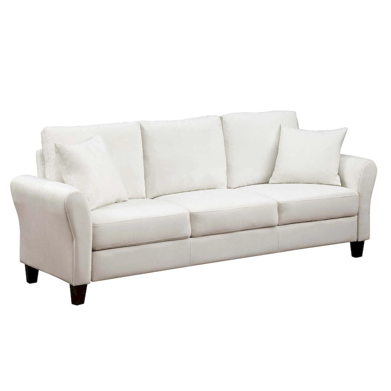 Upholstered 3 Seater Sofa Couch with 2 Pillows