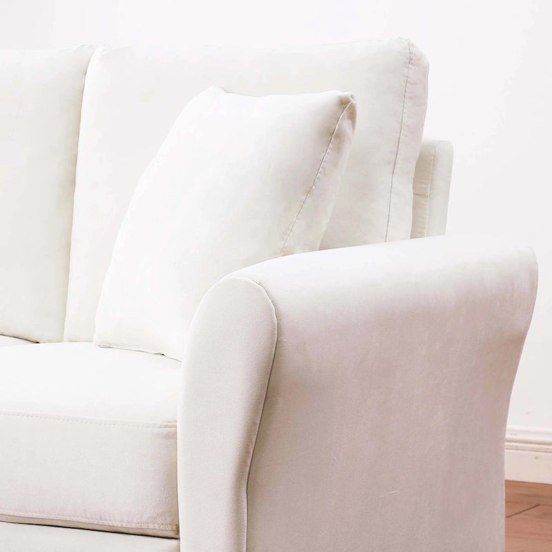 Upholstered 3 Seater Sofa Couch with 2 Pillows