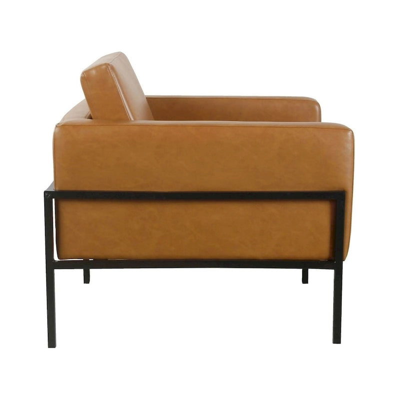 Modern Upholstered Club Chair w/Metal Frame