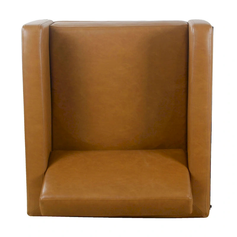 Modern Upholstered Club Chair w/Metal Frame
