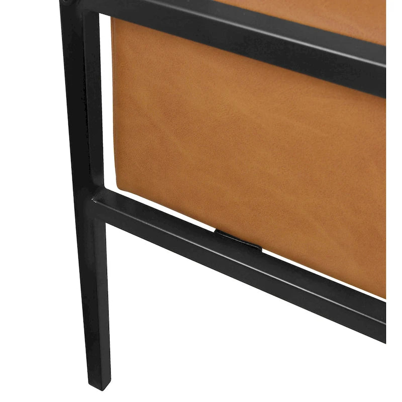 Modern Upholstered Club Chair w/Metal Frame