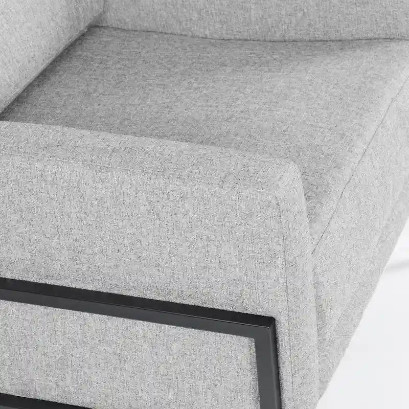 Modern Upholstered Club Chair w/Metal Frame