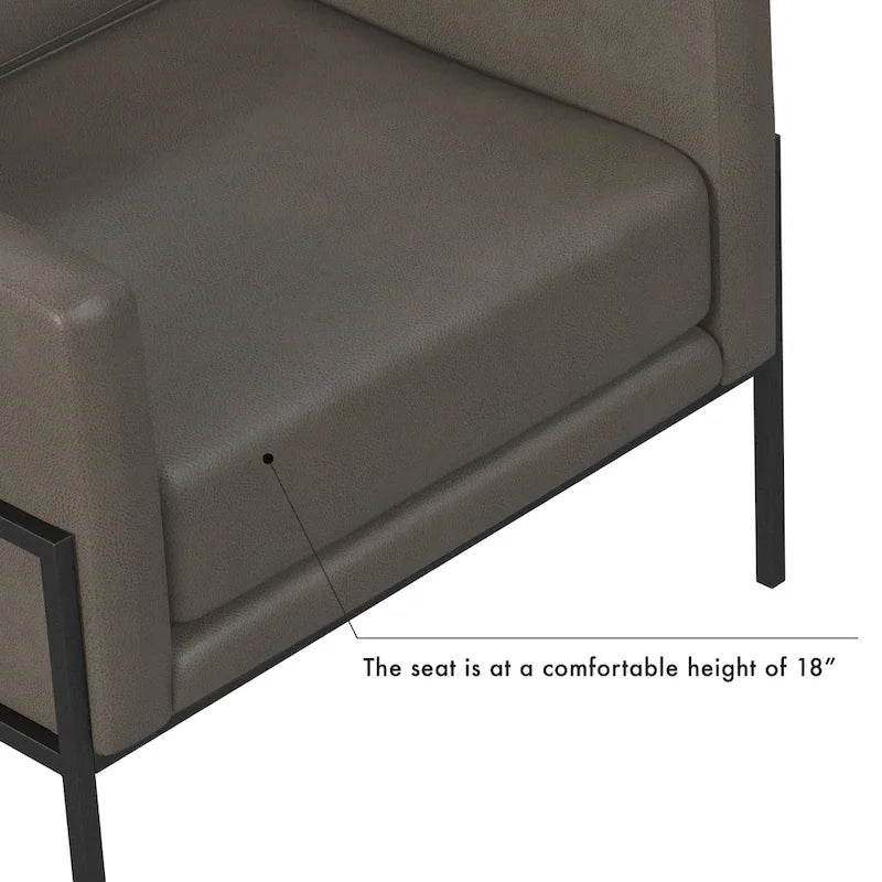 Modern Upholstered Club Chair w/Metal Frame