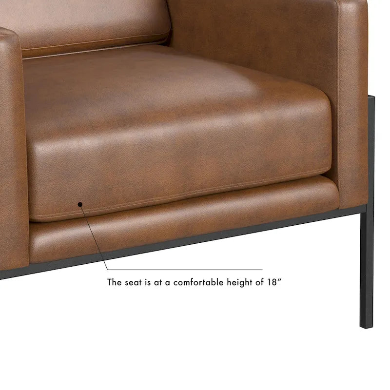 Modern Upholstered Club Chair w/Metal Frame