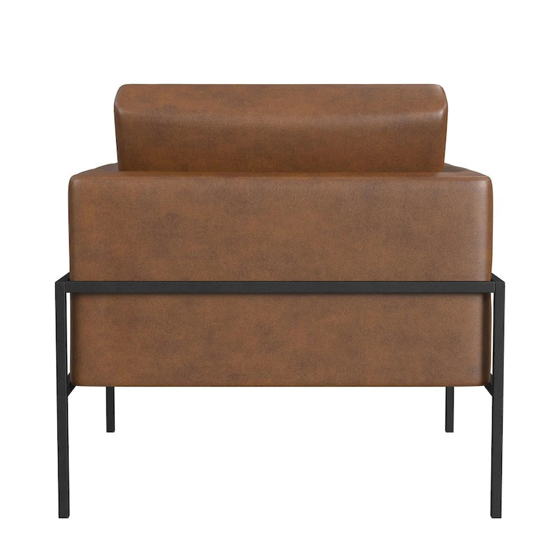 Modern Upholstered Club Chair w/Metal Frame