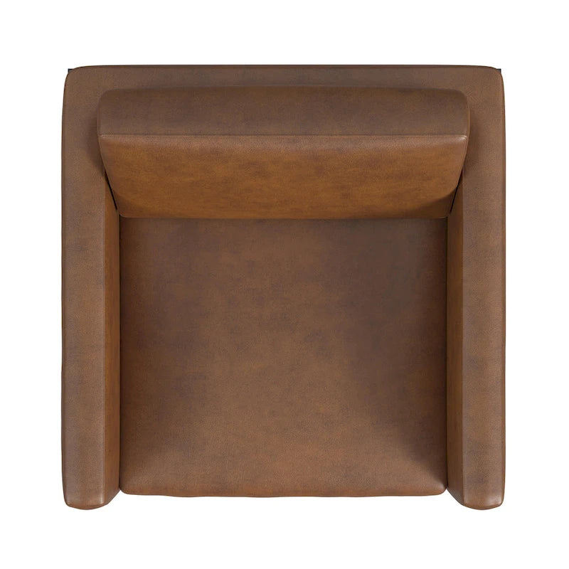 Modern Upholstered Club Chair w/Metal Frame