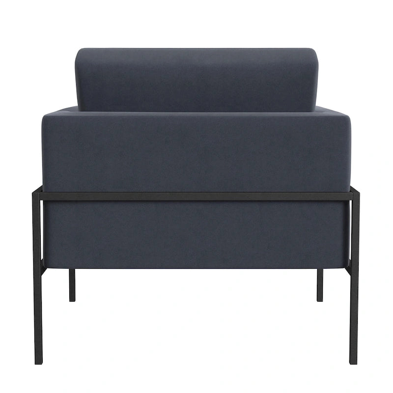 Modern Upholstered Club Chair w/Metal Frame