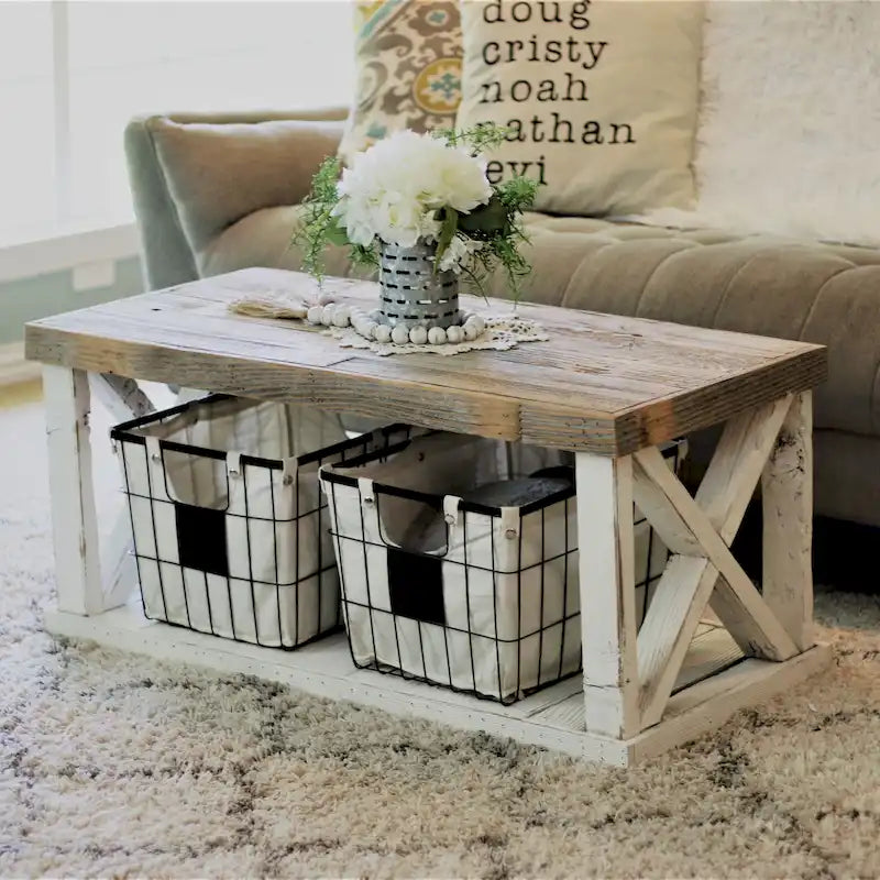 Wooden X Leg Coffee Table