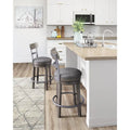 Signature Design by Ashley Caitbrook Gray Upholstered Swivel Barstool, Single