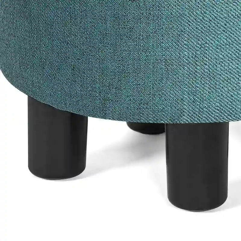 Modern Small Round Seat Fabric Ottoman Footrest Footstool