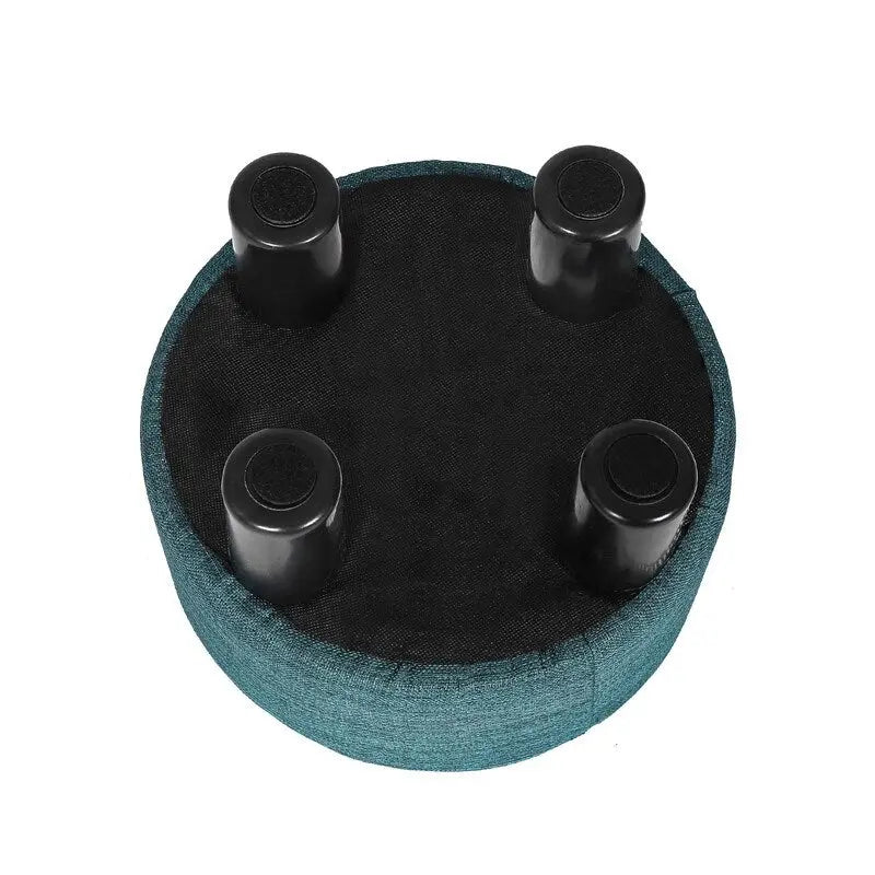 Modern Small Round Seat Fabric Ottoman Footrest Footstool