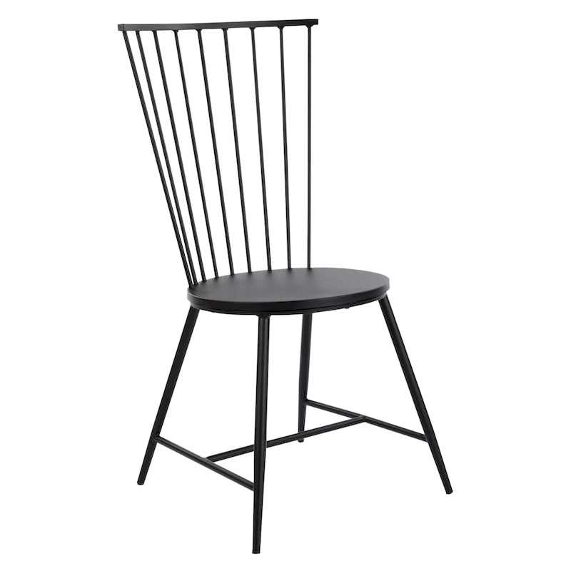 Metal Dining Chair in Black Finish