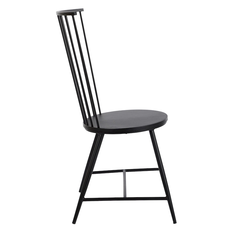 Metal Dining Chair in Black Finish