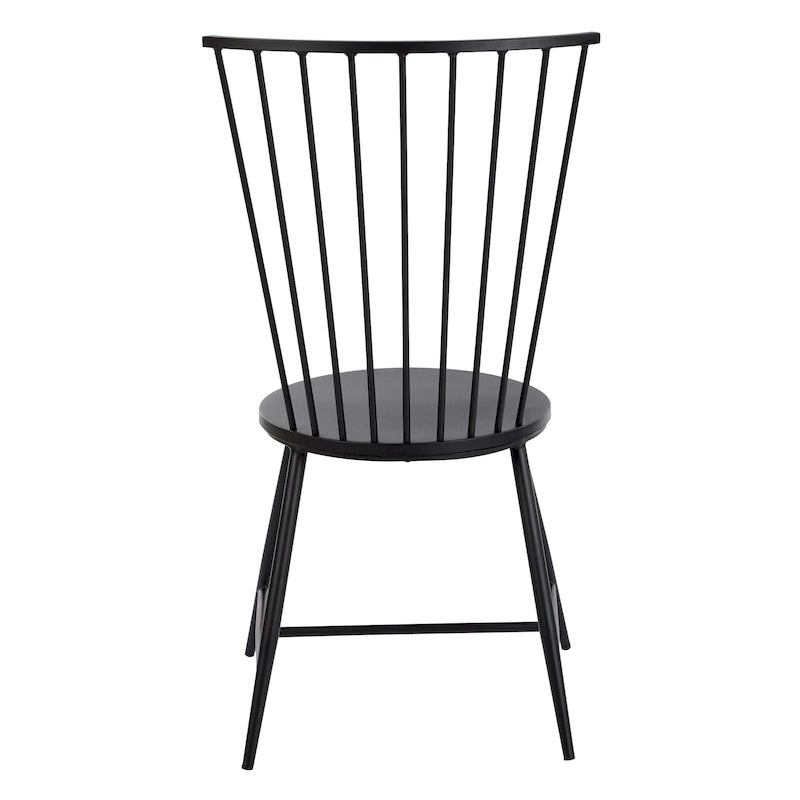 Metal Dining Chair in Black Finish