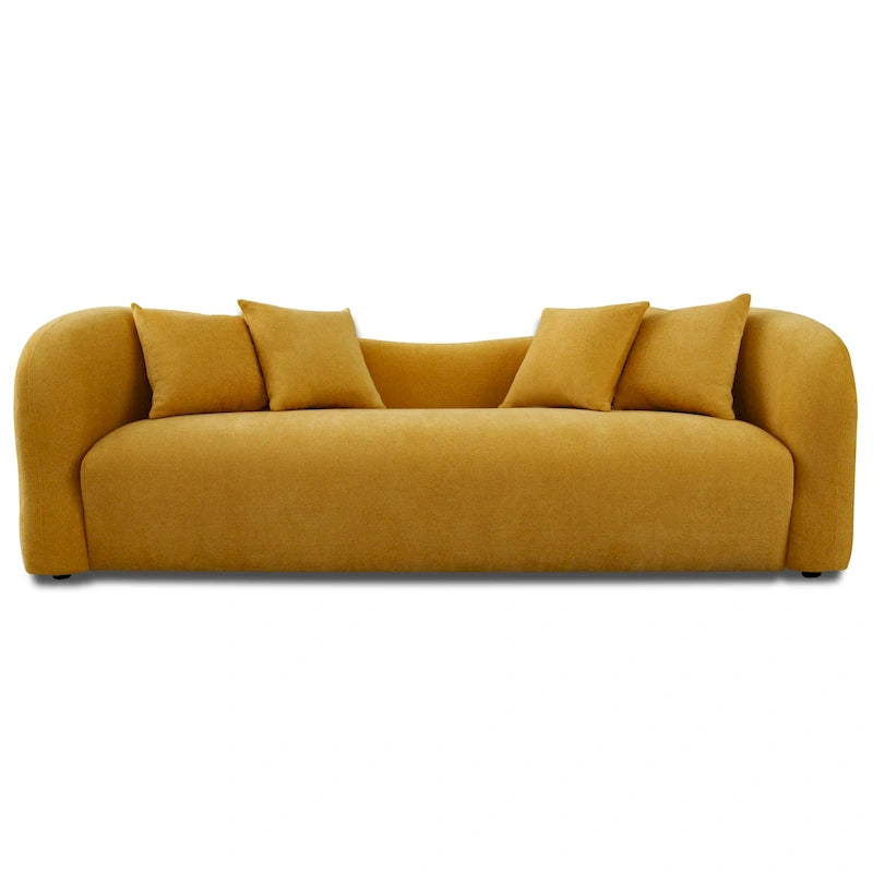 Mid Century Modern Luxury Tight Curved Back Boucle Sofa
