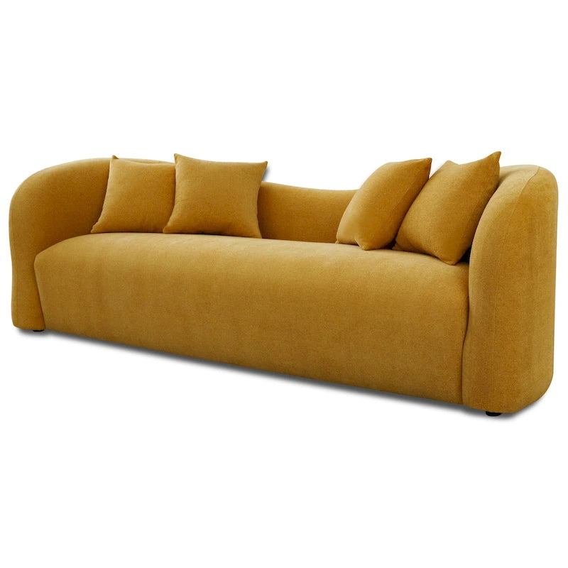 Mid Century Modern Luxury Tight Curved Back Boucle Sofa