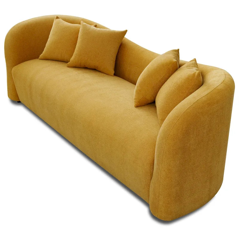 Mid Century Modern Luxury Tight Curved Back Boucle Sofa