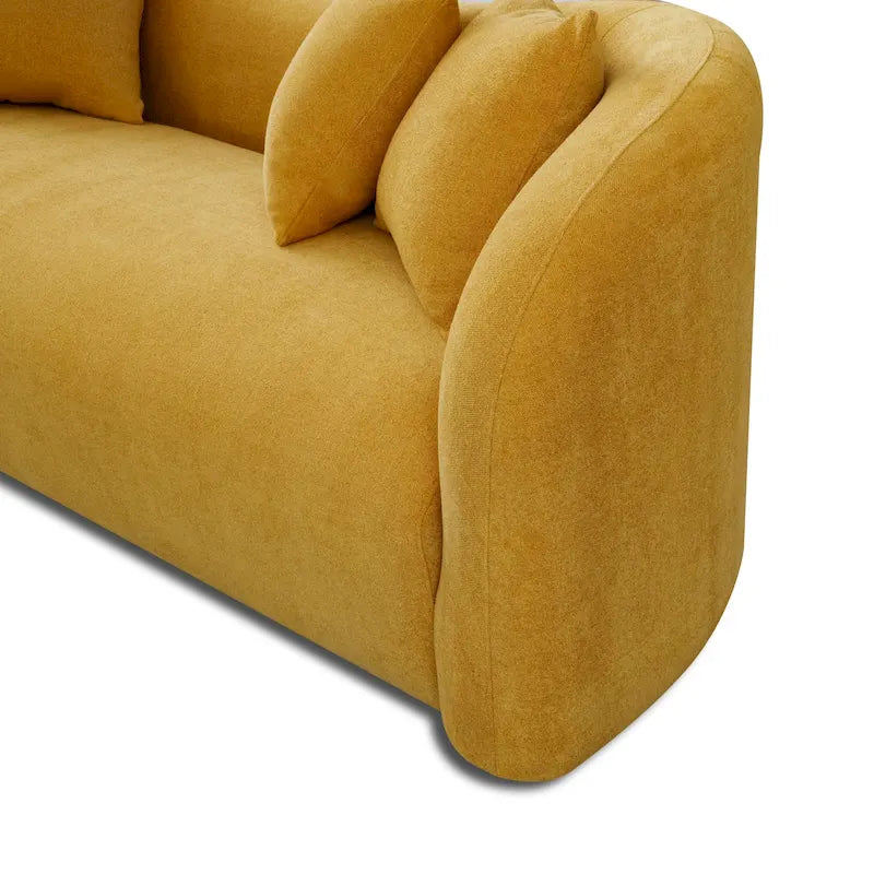 Mid Century Modern Luxury Tight Curved Back Boucle Sofa