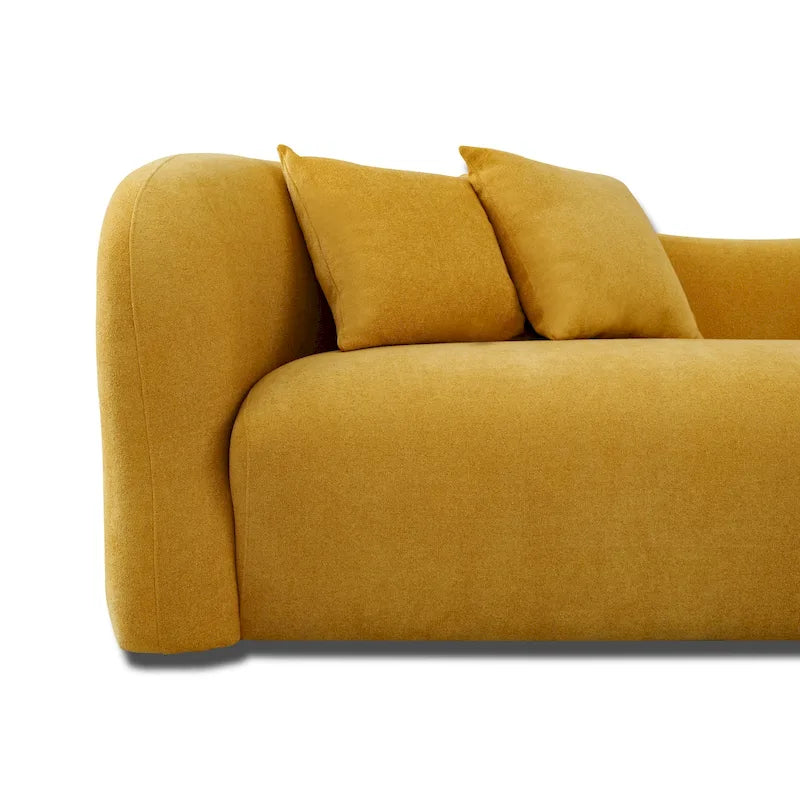 Mid Century Modern Luxury Tight Curved Back Boucle Sofa