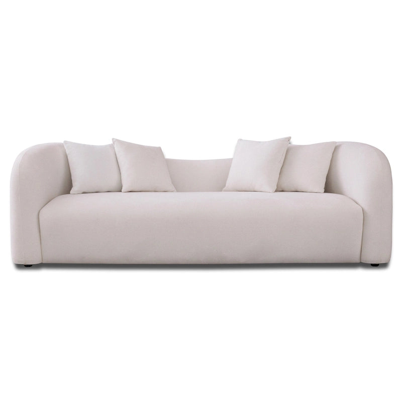Mid Century Modern Luxury Tight Curved Back Boucle Sofa
