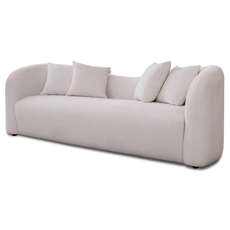 Mid Century Modern Luxury Tight Curved Back Boucle Sofa