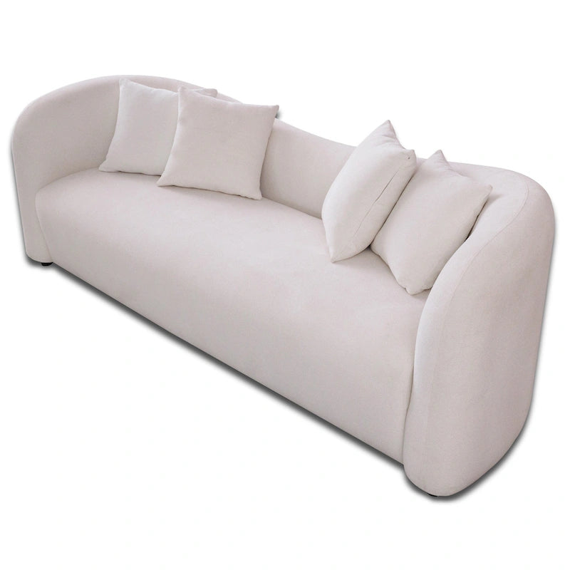 Mid Century Modern Luxury Tight Curved Back Boucle Sofa