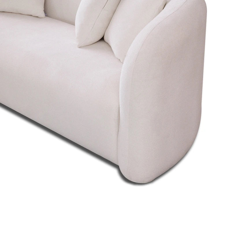 Mid Century Modern Luxury Tight Curved Back Boucle Sofa
