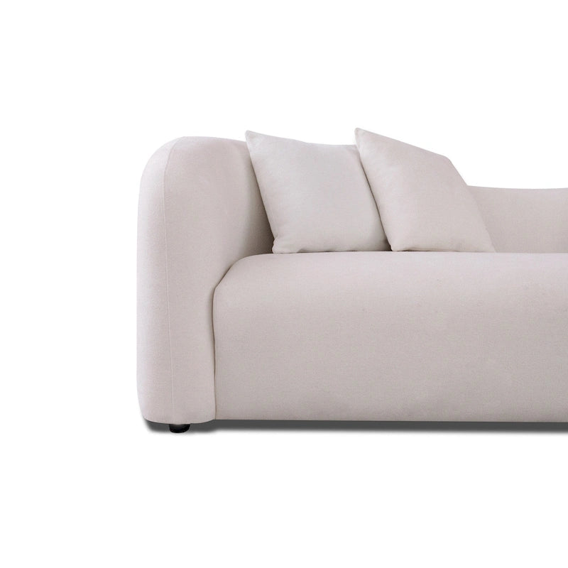 Mid Century Modern Luxury Tight Curved Back Boucle Sofa