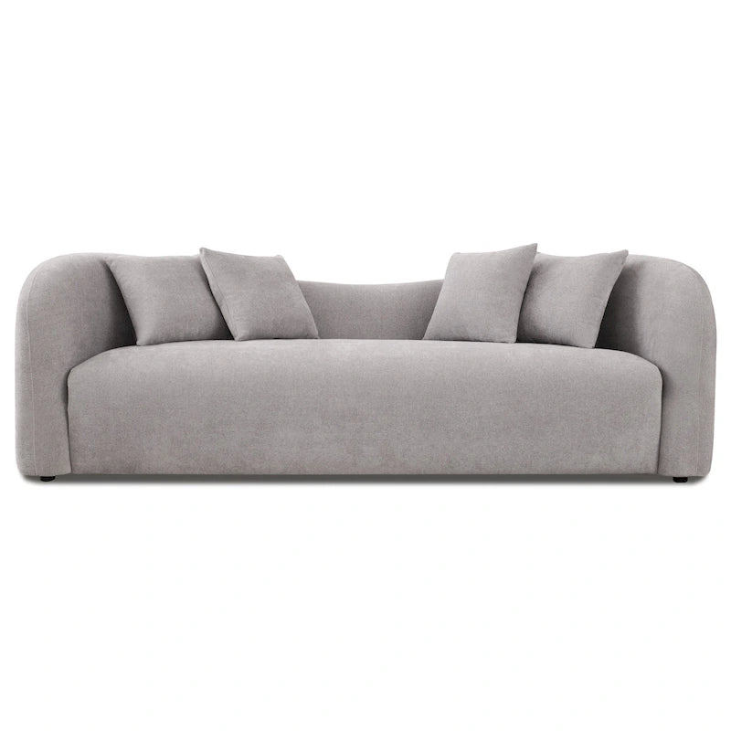 Mid Century Modern Luxury Tight Curved Back Boucle Sofa