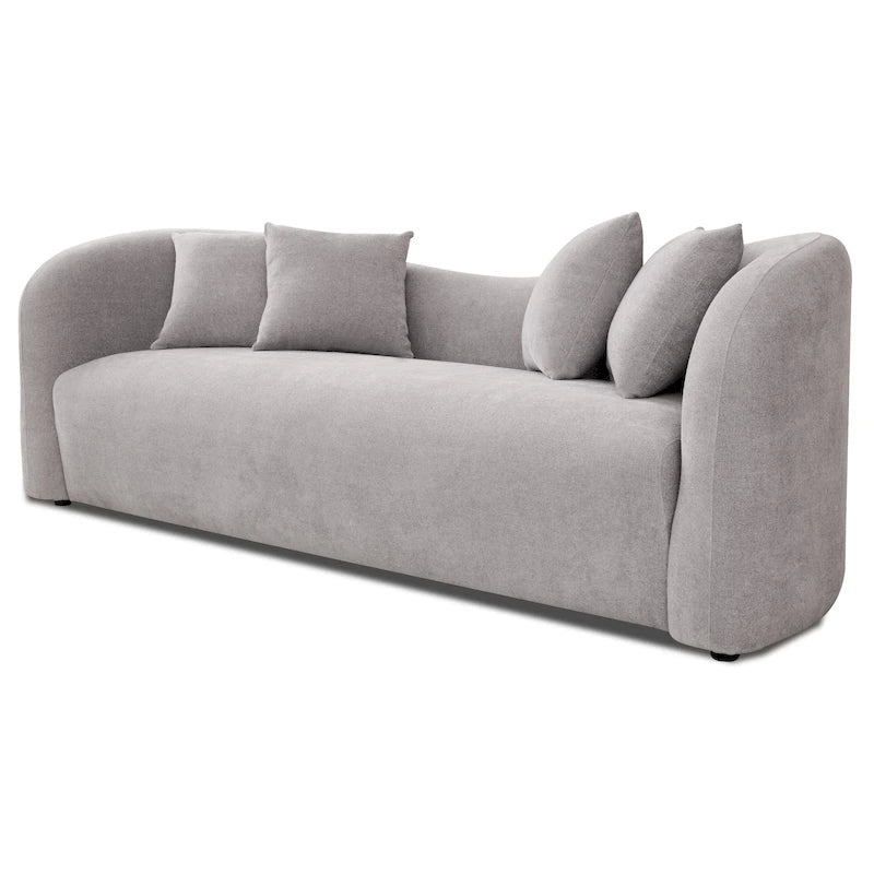Mid Century Modern Luxury Tight Curved Back Boucle Sofa