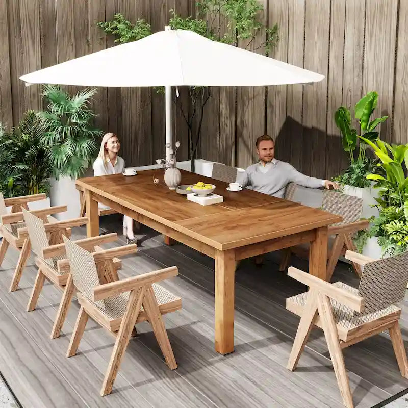 70.86 Wood Dining Table for 6-8 People with Thickened Solid Wood Legs