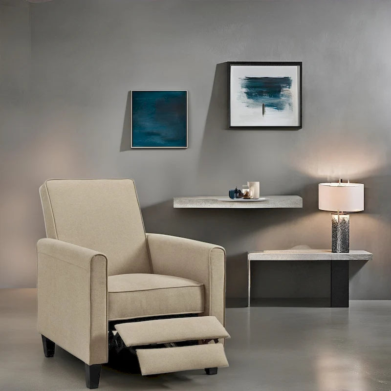 Fauteuil Inclinable Pushback de Cinéma Maison - Fauteuil Inclinable Compact avec Accoudoir et Repose-pieds Réglable, Idéal pour les Petits Espaces