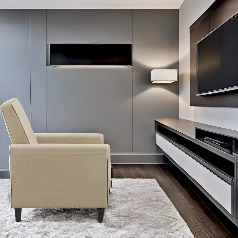 Fauteuil Inclinable Pushback de Cinéma Maison - Fauteuil Inclinable Compact avec Accoudoir et Repose-pieds Réglable, Idéal pour les Petits Espaces
