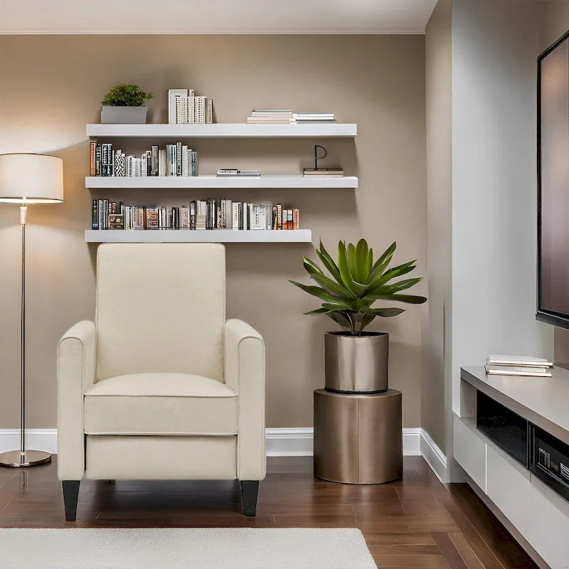 Fauteuil Inclinable Pushback de Cinéma Maison - Fauteuil Inclinable Compact avec Accoudoir et Repose-pieds Réglable, Idéal pour les Petits Espaces