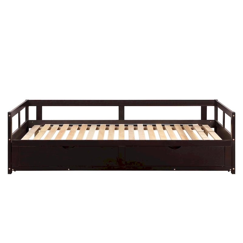 Extendable Bed Daybed with Two Drawers