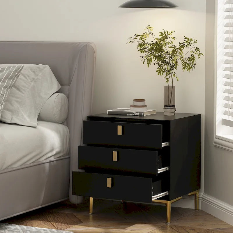 3-Drawer Nightstand End Table Bedside Table