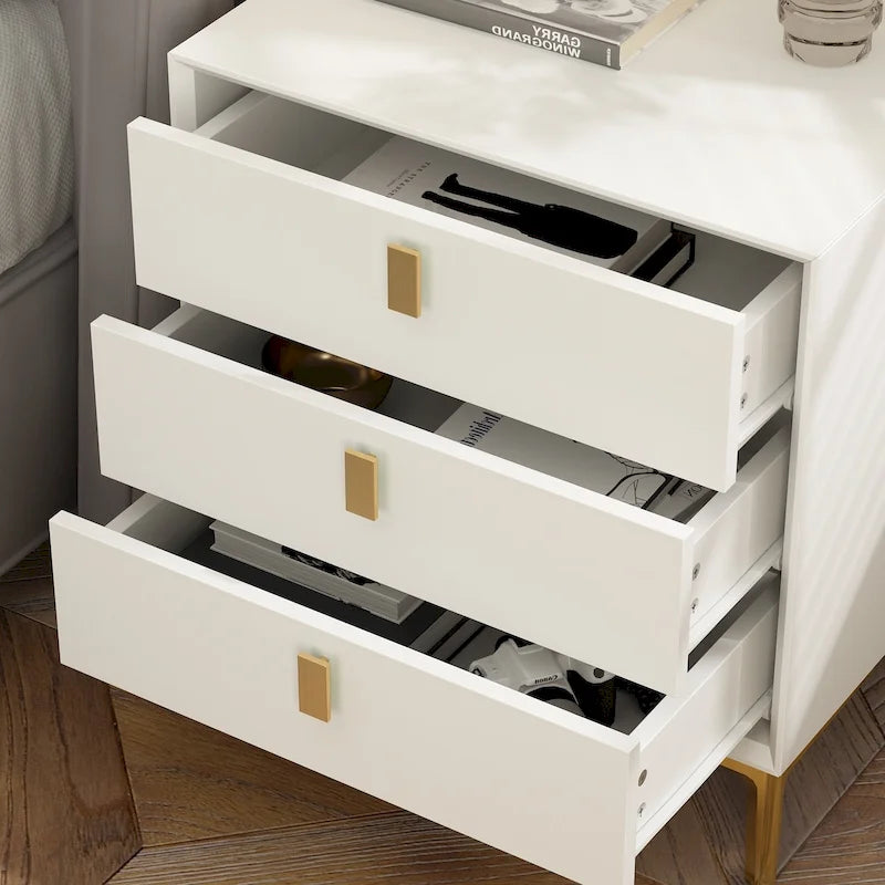 3-Drawer Nightstand End Table Bedside Table