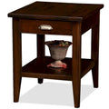 Table d'appoint à un tiroir avec étagère, cerisier chocolat